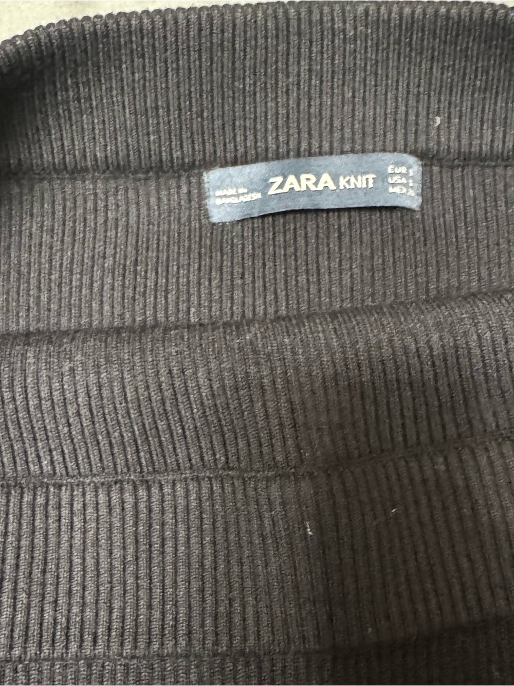 Zara Knit Men's Black Ribbed Turtleneck Sweater